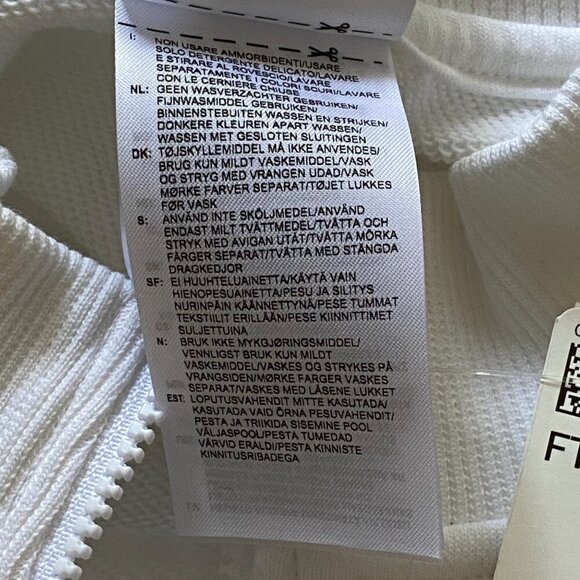 Adidas NWT White Half-Zip Sweatshirt Neon Yellow Logo Stripe Sleeves Women's 2XL - Picture 11 of 11